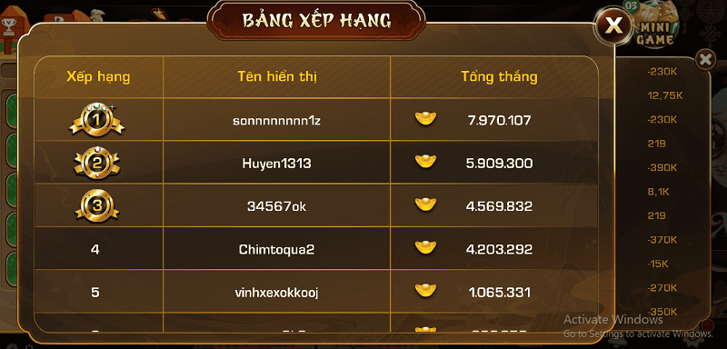Quay trúng ô vàng sẽ được tính thắng minigame